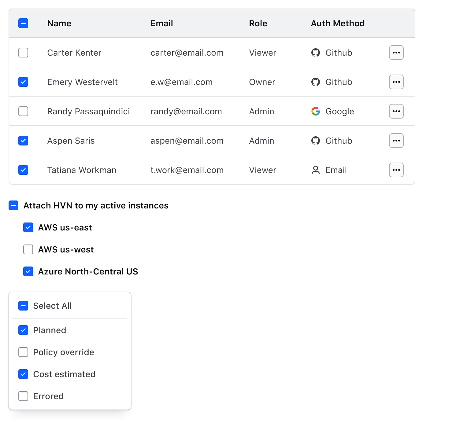 Example of proper usage of the indeterminate state in the checkbox